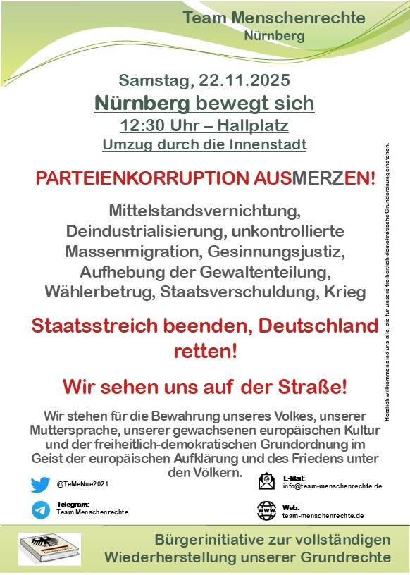 Einladung zur Samstagsdemo